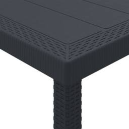 Berkfield Home 5 Piece Garden Dining Set Anthracite Poly Rattan - thumbnail 7