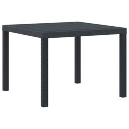 Berkfield Home 5 Piece Garden Dining Set Anthracite Poly Rattan - thumbnail 4