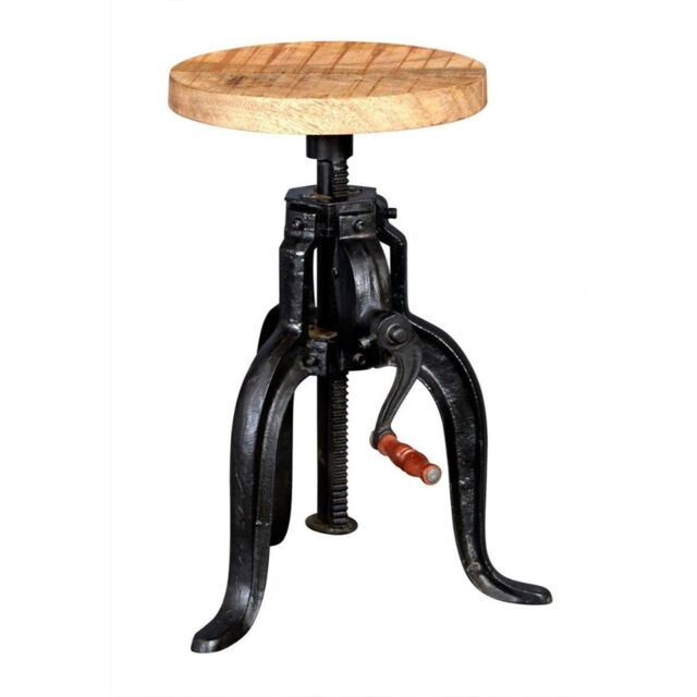 IH Design Franciscan Upcycled Industrial Vintage Mintis Crank Table Medium in Brown - image 1