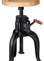 IH Design Franciscan Upcycled Industrial Vintage Mintis Crank Table Medium in Brown - thumbnail 4