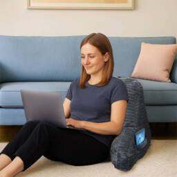 Lavio Reading Pillow Back Rest Lumbar Support Arm Seat Cuddle Cushion Lounge in Grey - thumbnail 2