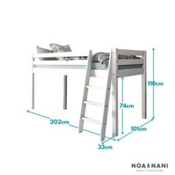 Nöa and Nani Moro Cabin Bed Midsleeper in White - Size: Single - thumbnail 2