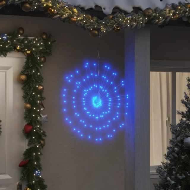 Berkfield Home Christmas Starburst Lights 140 LEDs 8 pcs Blue 17 cm - image 1