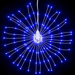 Berkfield Home Christmas Starburst Lights 140 LEDs 8 pcs Blue 17 cm - thumbnail 4