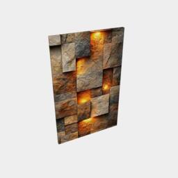 Mafett Stone Texture Effect Wall Art Canvas Contemporary Flat Design in Brown - Size: 120 cm × 80 cm - thumbnail 2