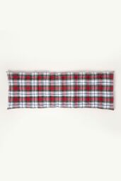 Homescapes Garden Bench Cushion Luxury 3 Seater Cotton Red Tartan Indoor Outdoor Pad - thumbnail 3