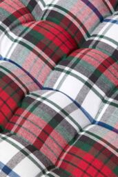 Homescapes Garden Bench Cushion Luxury 3 Seater Cotton Red Tartan Indoor Outdoor Pad - thumbnail 4
