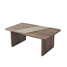 CALICOSY Rectangular Coffee Table With Mirror, 120 Cm Long, SOLEA in Walnut - thumbnail 1