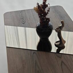 CALICOSY Rectangular Coffee Table With Mirror, 120 Cm Long, SOLEA in Walnut - thumbnail 5