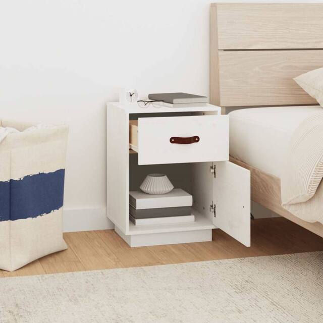 Berkfield Home Beautiful Bedside Cabinets 2 pcs White 40x34x55 cm Solid Wood Pine - Size: 40 x 34 x 55 cm - image 1