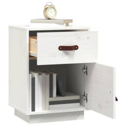Berkfield Home Beautiful Bedside Cabinets 2 pcs White 40x34x55 cm Solid Wood Pine - Size: 40 x 34 x 55 cm - thumbnail 4