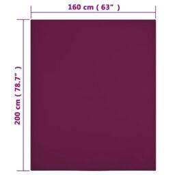Berkfield Home Jersey Fitted Sheet Bordeaux 160x200 cm Cotton in Red - thumbnail 4