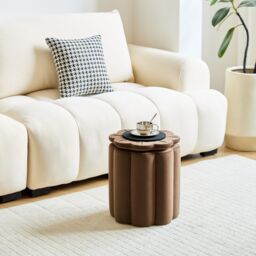 Nordlys Brown Velvet Storage Ottoman - thumbnail 4