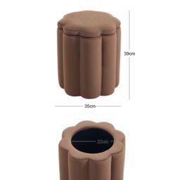 Nordlys Brown Velvet Storage Ottoman - thumbnail 5
