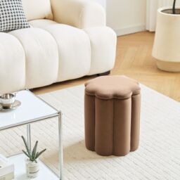 Nordlys Brown Velvet Storage Ottoman - thumbnail 3