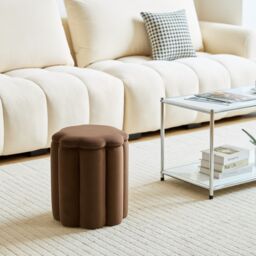 Nordlys Brown Velvet Storage Ottoman - thumbnail 7