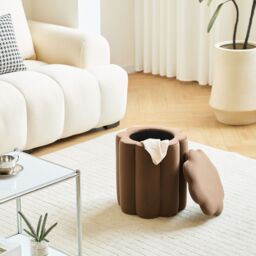 Nordlys Brown Velvet Storage Ottoman - thumbnail 9