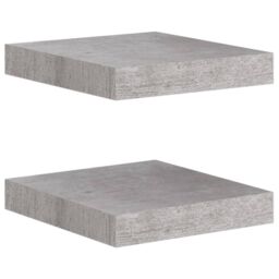 Berkfield Home Floating Wall Shelves 2 pcs Concrete Grey 23x23.5x3.8 cm MDF - thumbnail 2