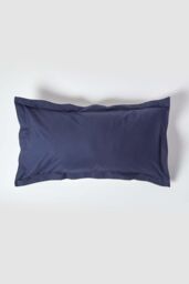 Homescapes Egyptian Cotton Oxford Pillowcase 200 TC, King Size in Navy