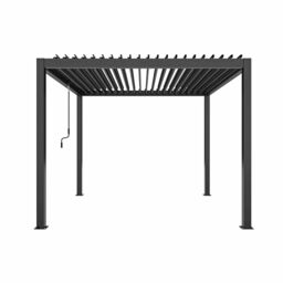 Primrose Charcoal Pergola with Steel Louvered Shutter Roof 3m x 3m in Black - thumbnail 6