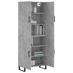 Berkfield Home Highboard Concrete Grey 69.5x34x180 cm Engineered Wood - thumbnail 3