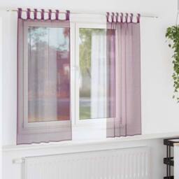 Berkfield Home Voile Curtains with Loops 2 pcs Purple 140x140 cm - thumbnail 2