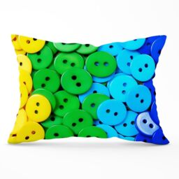Warren Reed - Designer Colourful Buttons Cushions in Green - Size: 60 cm x 60 cm - thumbnail 1