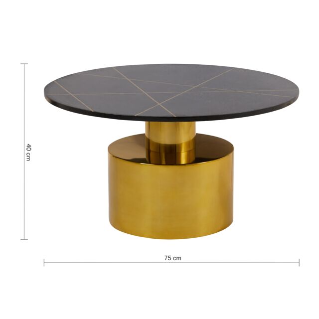 Orsina Coffee Table With Black Marble Top, Gold Finish Lounge Table, Spacious Decorative Table, Modern Accent Table - image 1