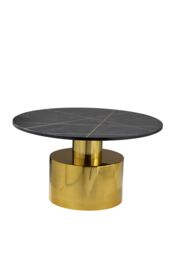 Orsina Coffee Table With Black Marble Top, Gold Finish Lounge Table, Spacious Decorative Table, Modern Accent Table - thumbnail 4