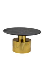 Orsina Coffee Table With Black Marble Top, Gold Finish Lounge Table, Spacious Decorative Table, Modern Accent Table - thumbnail 2