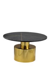 Orsina Coffee Table With Black Marble Top, Gold Finish Lounge Table, Spacious Decorative Table, Modern Accent Table - thumbnail 3