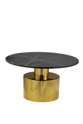 Orsina Coffee Table With Black Marble Top, Gold Finish Lounge Table, Spacious Decorative Table, Modern Accent Table - thumbnail 5