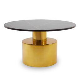 Orsina Coffee Table With Black Marble Top, Gold Finish Lounge Table, Spacious Decorative Table, Modern Accent Table - thumbnail 6