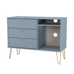 Ready Assembled 2 U Bexley 3 Drawer TV Unit (Ready Assembled) in Light Blue - thumbnail 4