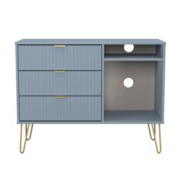 Ready Assembled 2 U Bexley 3 Drawer TV Unit (Ready Assembled) in Light Blue - thumbnail 2