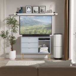 Ready Assembled 2 U Bexley 3 Drawer TV Unit (Ready Assembled) in Light Blue - thumbnail 1