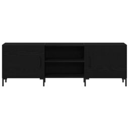 Berkfield Home TV Cabinet Black Oak 150x30x50 cm Engineered Wood - Size: 150 x 30 x 50 cm - thumbnail 6