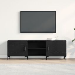 Berkfield Home TV Cabinet Black Oak 150x30x50 cm Engineered Wood - Size: 150 x 30 x 50 cm - thumbnail 1
