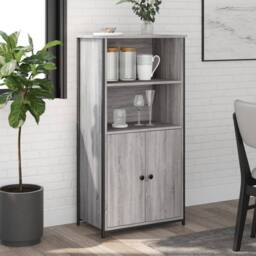 Berkfield Home Highboard Grey Sonoma 62x36x121.5 cm Engineered Wood - thumbnail 2
