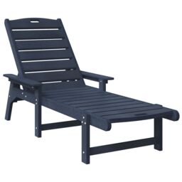 Berkfield Home 3 Piece Garden Lounge Set Navy Blue HDPE - thumbnail 5