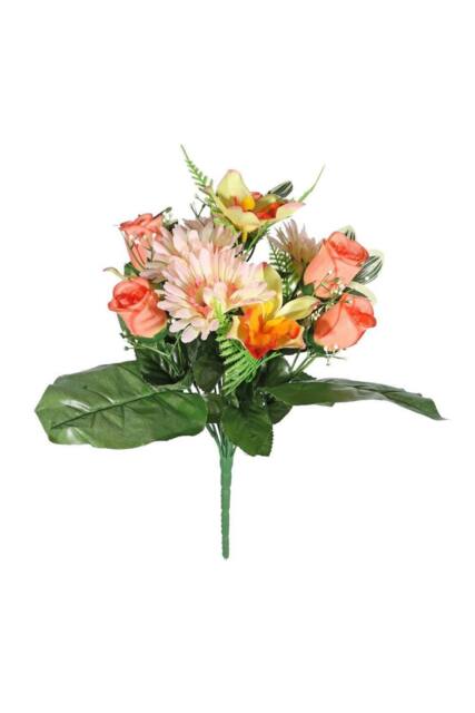 KDMD Peach Pembroke Gerbera & Orchid Mixed Bunch in Orange - image 1