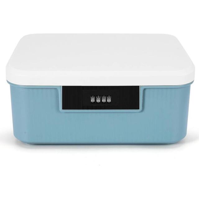 Havendro Digital Lockable Medicine Storage Box 4 Digit Combination Lock in Blue - image 1