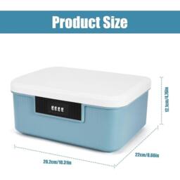 Havendro Digital Lockable Medicine Storage Box 4 Digit Combination Lock in Blue - thumbnail 2