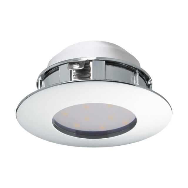 Loops Wall / Ceiling Flush Downlight Chrome Round Recess Spotlight 6W Built in LED - image 1