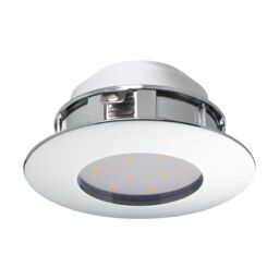 Loops Wall / Ceiling Flush Downlight Chrome Round Recess Spotlight 6W Built in LED - thumbnail 1
