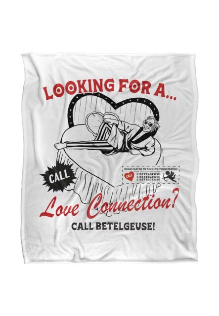 Warner Brothers Beetlejuice 50x60 Love Silky Touch Super Soft Throw Blanket in White - image 1