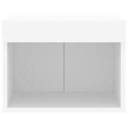 Berkfield Home Bedside Cabinet with LED Lights Wall-mounted White - thumbnail 7
