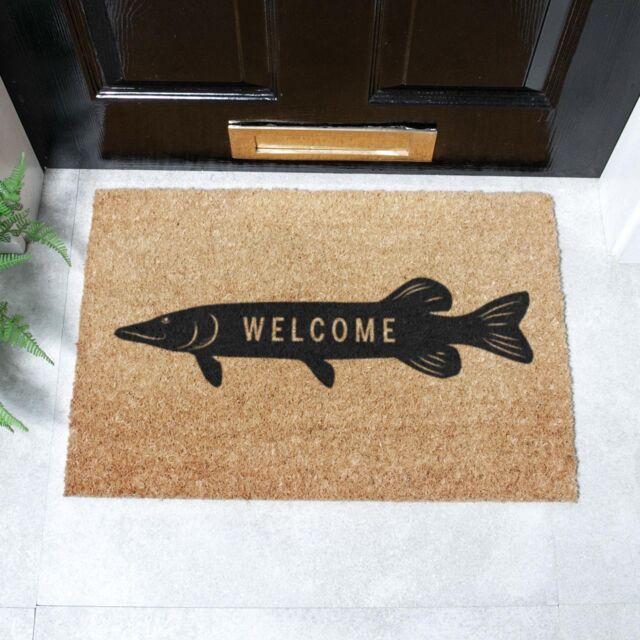 Artsy Mats Welcome Fish Doormat (60 x 40cm) in Brown - Size: 40 cm x 60 cm - image 1