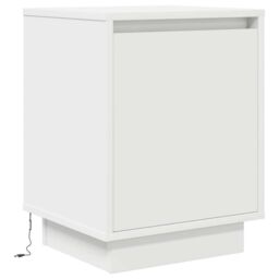 Berkfield Home Bedside Cabinet with LED Lights¬†White 38x34x50 cm in White - Size: 38 x 34 x 50 cm - thumbnail 3