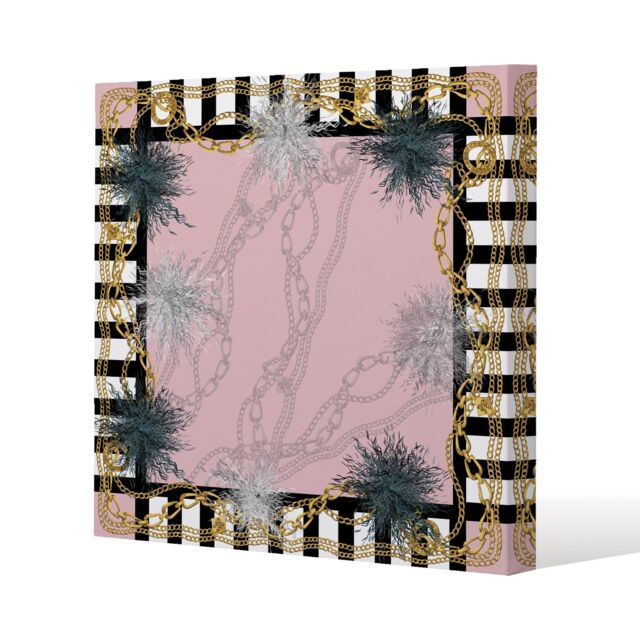Benjamin Tate Design Chains (Canvas Print) / 90 x 90 x 4cm in Natural - Size: 90 x 90 x 4 cm - image 1